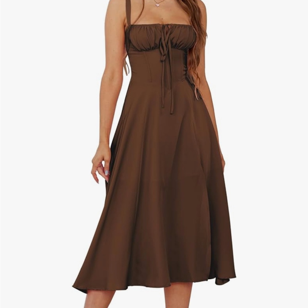 Elegant Brown Midi Dress